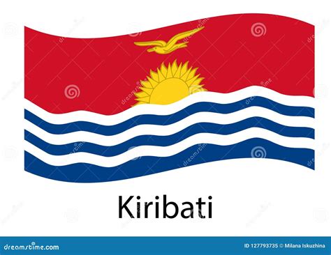 Kiribati Flag. Isolated National Flag of Kiribati. Waving Flag of the ...