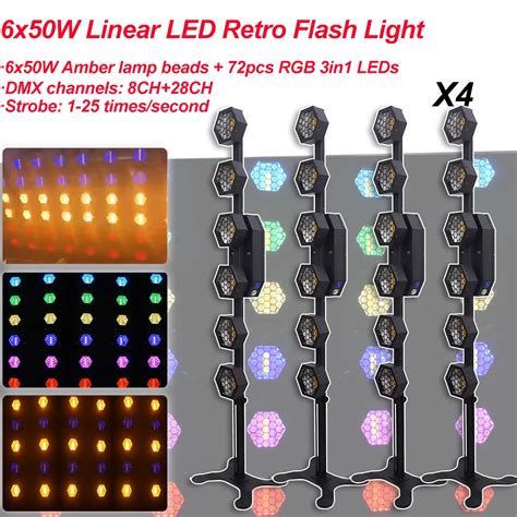 Pcs Lot X W Linear Led Retro Flash Light Amber Rgb In Stage