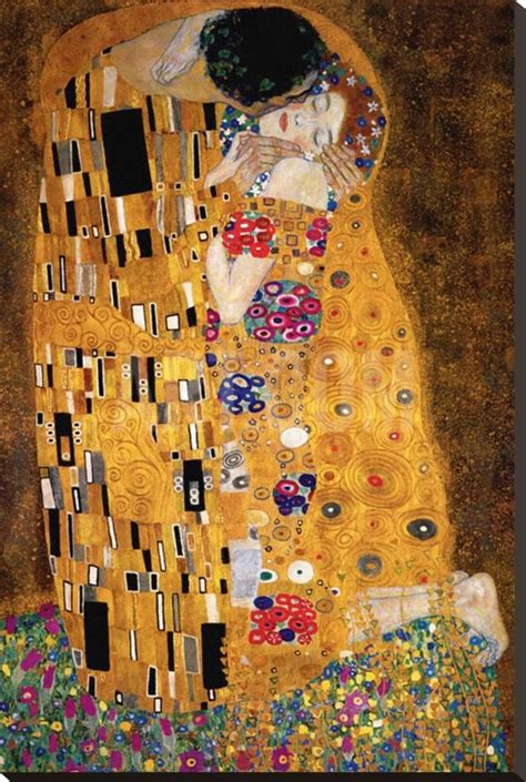 The Kiss C 1907 Detail Stretched Canvas Print By Gustav Klimt At Art