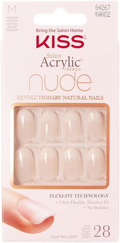 Acrylic Nude French Press On Nails Kit Graceful Unghie Finte Corte