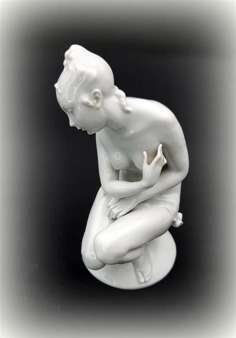 Art Déco Porcelain Figure Female Nude Herend Signed Etsy