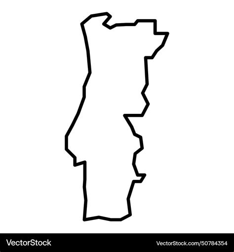 Portugal Outline Map On White Background Vector Image