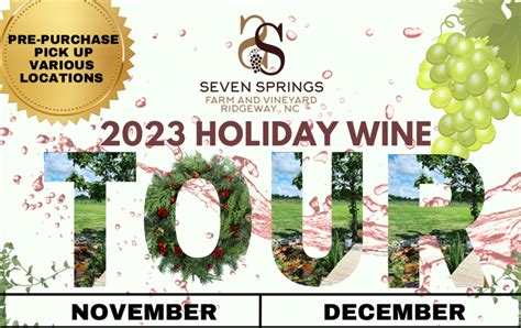 2023 Holiday Wine Tour Pre-Purchase and Pickups! (Please select your ...