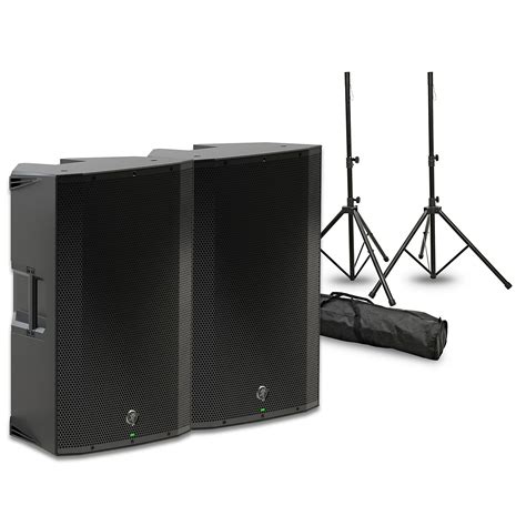 Mackie Thump 15A 15 Powered Speaker Pair With Stands And Power Strip