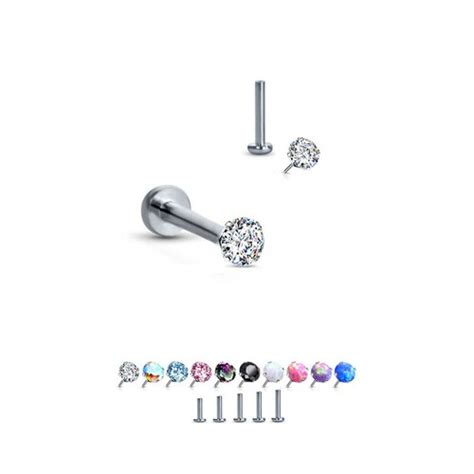 Titanium Labret Style Nose Ring Monroe Stud Threadless Push Etsy