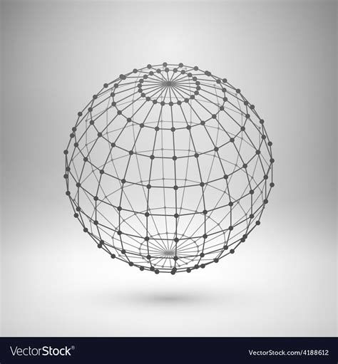 Wireframe Mesh Polygonal Sphere Royalty Free Vector Image