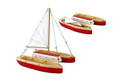 Ogas Katamaran Holzboot Ca Cm Lang Aus Holz Schwimmf Hig