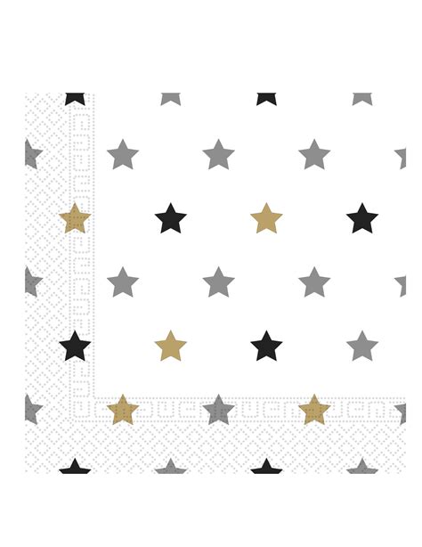 20 Papierservietten Gold Schwarz Silber 33 X 33 Cm Feierwelt