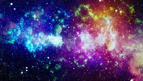 Galaxy Background With Nebula Stardust And Bright Shining Stars Nebula And Open Cluster Of