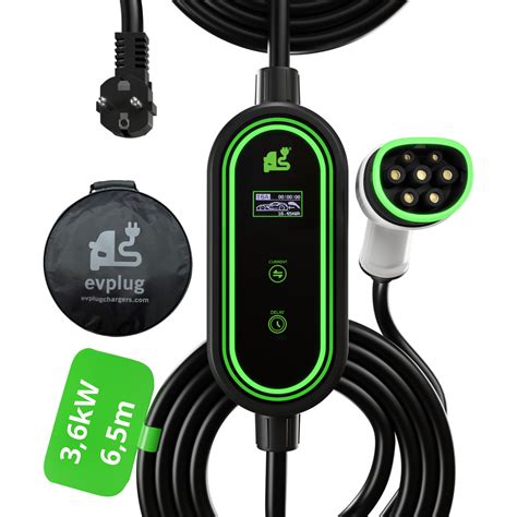 EVPLUG Portable EV Charger EV PHEV Timer Variable Power 3 6 KW