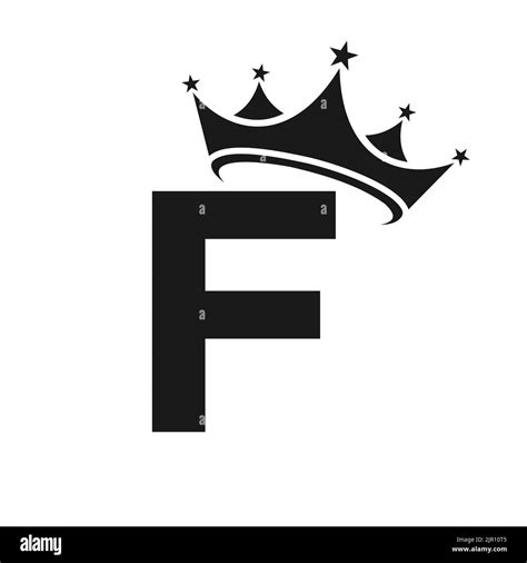 Letter F Crown Logo Crown Logo On Letter F Vector Template For Beauty