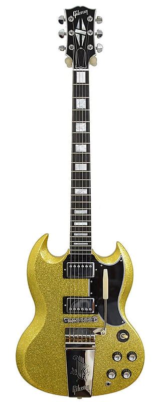 Gibson Sg Custom 2 Pickup Gold Sparkle Maestro Reverb Uk