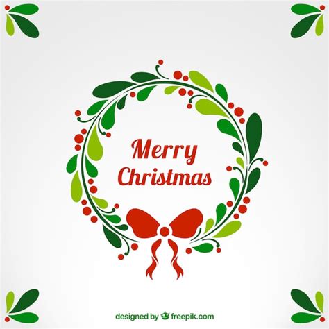 Christmas Wreath Greeting Card Vector Free Download