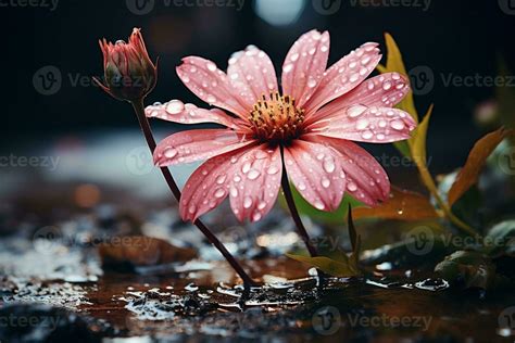 Ai Generated A Flower In The Rain Ai Generated 35310773 Stock Photo At