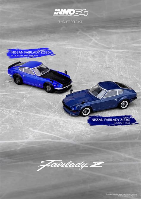 Inno Models Inno Nissan Fairlady Z S Blue With Carbon Hood