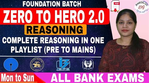 Reasoning Ll Foundation Batch Zero To Hero For All Bank Exams Ll