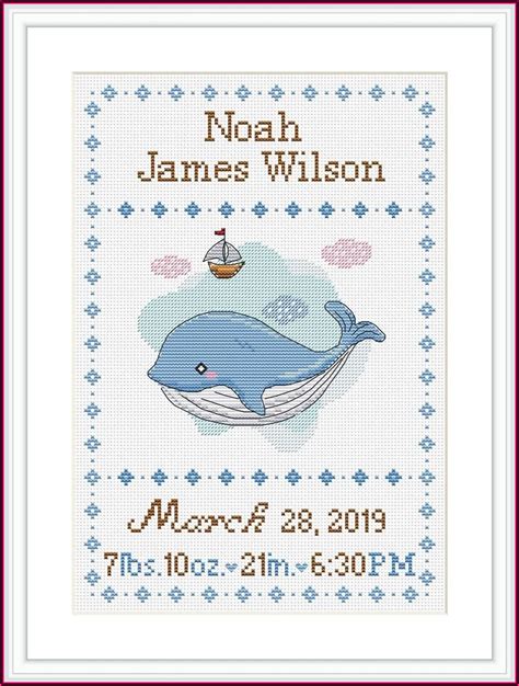 Free Cross Stitch Baby Birth Announcement Announcements Resume