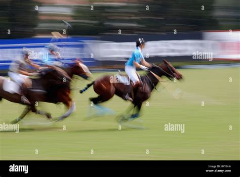 Polo players game Stock Photo - Alamy