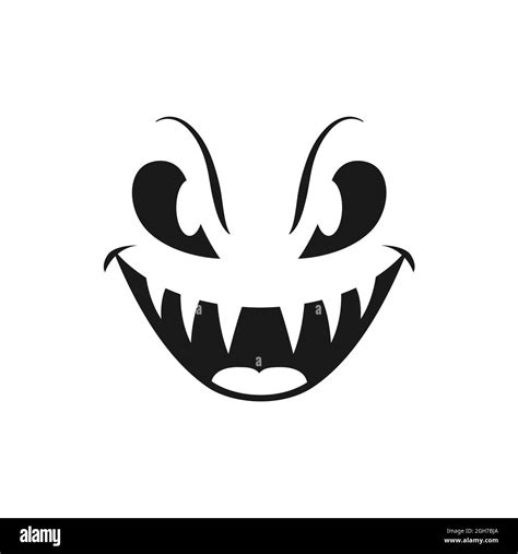 Halloween Cara Vector Icono Sonrisa Malvada Miedo Ojos De Calabaza