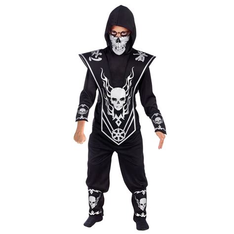 Fun World Inc. Skull Ninja Halloween Fantasy Costume Male, Child ...