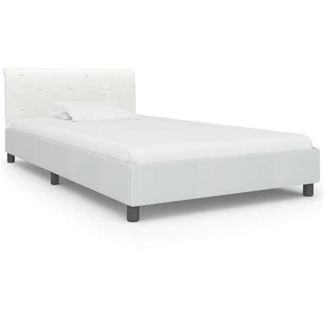 Бяло легло от изкуствена кожа – 90x200cм - МЕБИО