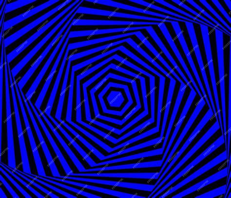 Premium Vector Black And Blue Optical Illusion Hexagonal Spiral