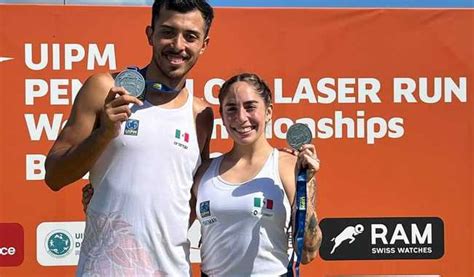 Pentatletas Tamara Vega y Lorenzo Macías ganan plata en Mundial de