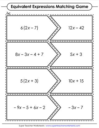 Match The Equivalent Expressions