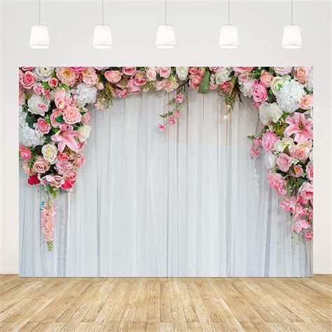 Buy ABLIN 7x5ft Flower Wall Backdrop for Bridal Shower Wedding Pink ...