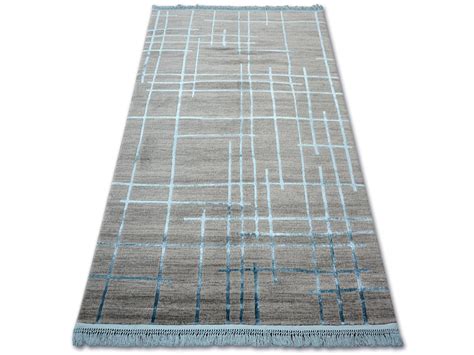 Alfombra acrílica MANYAS 191AA Franjas gris azul 160x230 cm