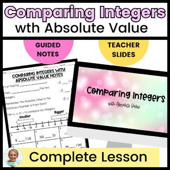 Comparing Integers With Absolute Value Guided Notes And Slides TPT