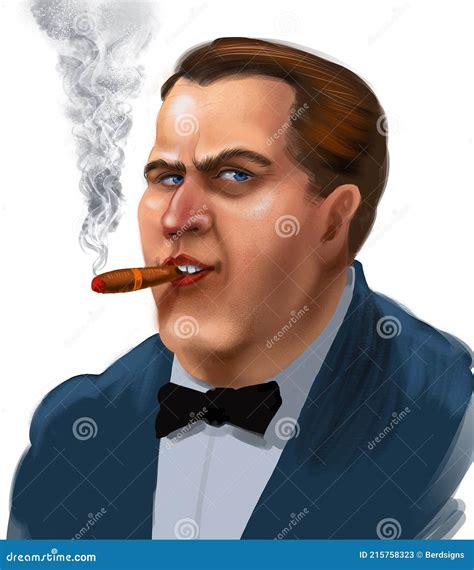 Big Boss With A Cigar Stock Illustration Illustration Of Character