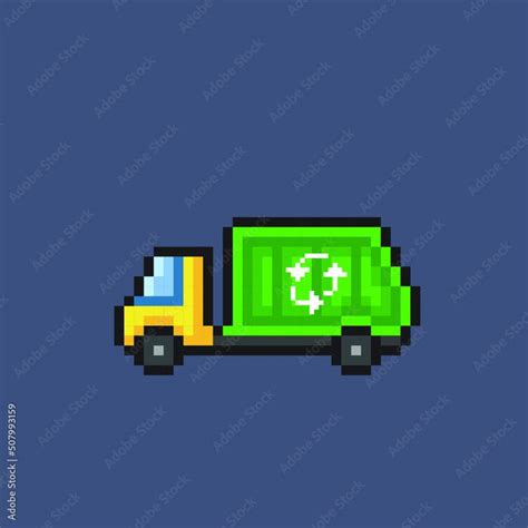 garbage truck in pixel art style Stock Vector | Pixel art, Art style, Garbage truck