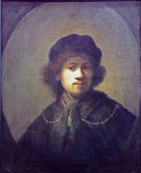 Rembrandt Self Portrait Cat With Baret Golden Chain