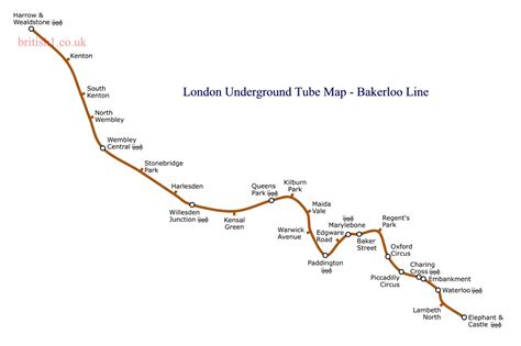 London Underground Tube Map Bakerloo Line Map