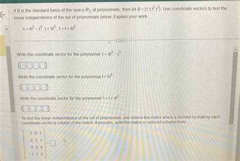 Solved If B Is The Standard Basis Of The Space P Of Chegg