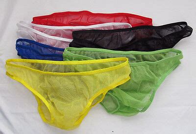 K M Hot Mens Sexy Bikinis C Thru Mesh Low Rise Ebay