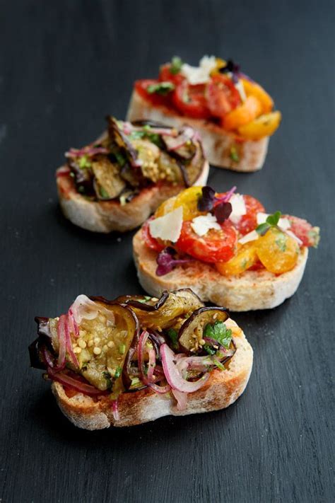 Canap Variationen Mit Auberginen Und Tomatensalat Fingerfood