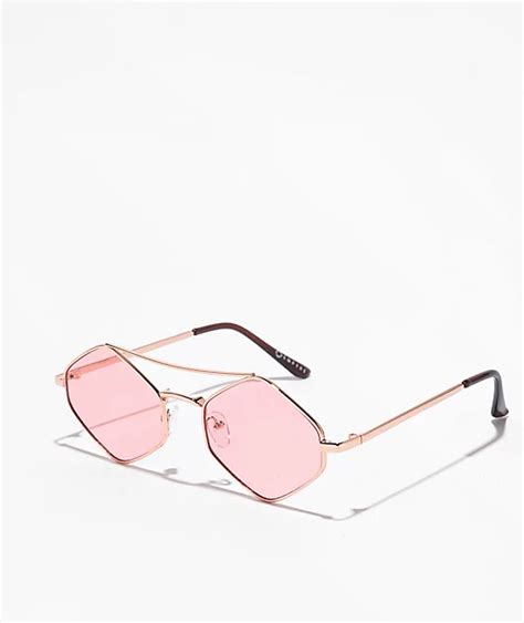 Empyre Wired Gold And Pink Sunglasses