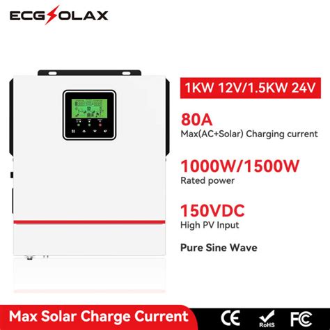 Ecgsolax Kw Kw Hybrid Solar Inverter V V Pure Sine Wave Hybrid