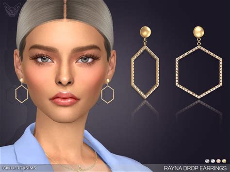 Sims 4 Rayna Drop Earrings By GiuliettaSims 4 Swatches Base