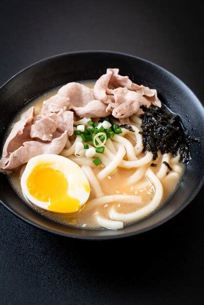 Premium Photo | Udon ramen noodles with pork soup