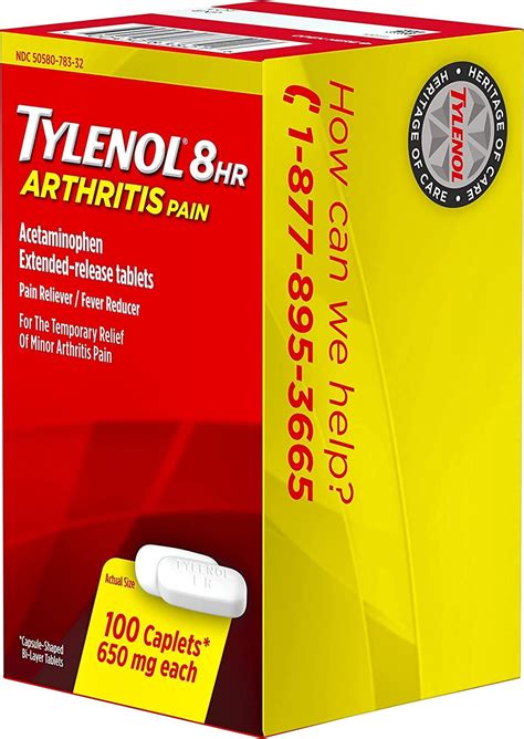 Tylenol Hour Arthritis Joint Pain Acetaminophen Caplets Ct Fast