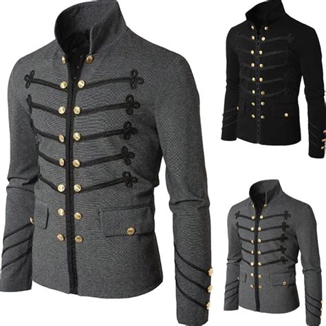 Mens Gothic Brocade Jacket Frock Coat Steampunk Victorian Morning Coat