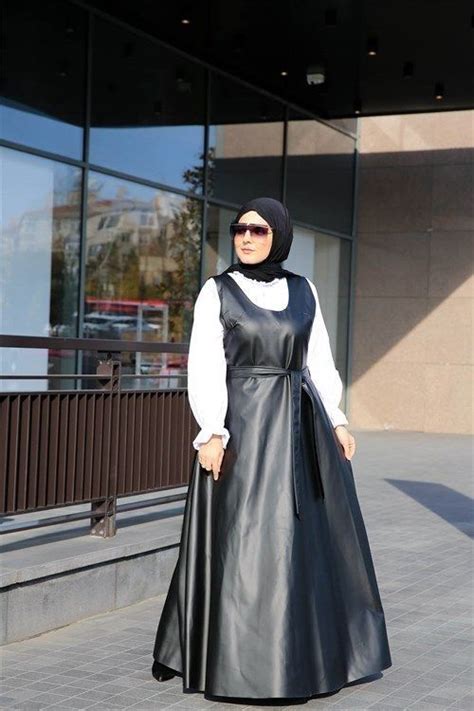 Hijab LeatherStyle In 2023 Fashion Comfortable Dress Black Leather