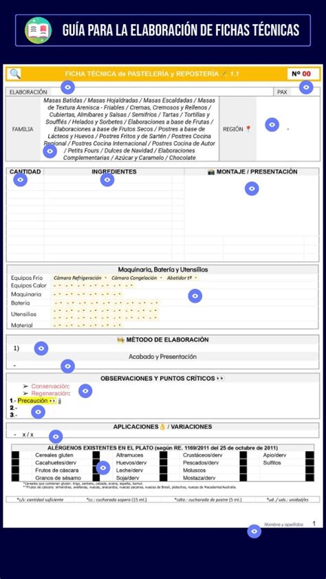 Guía Ficha Técnica pastelería