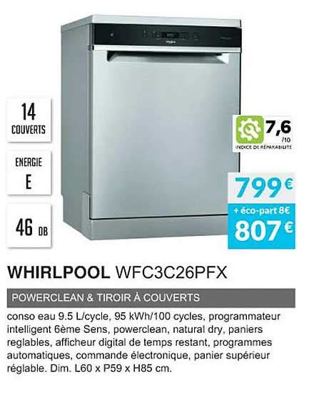 Promo Whirlpool Wfc C Pfx Chez Copra Icatalogue Fr