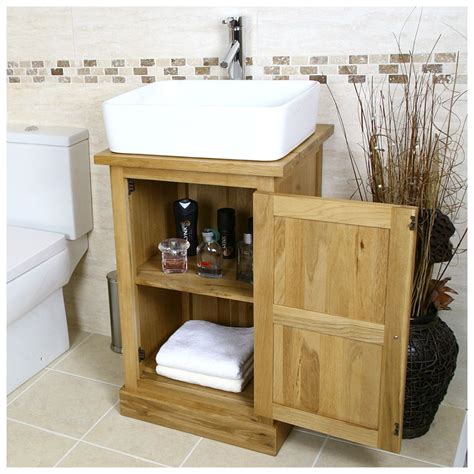 Solid Oak Vanity Unit With Basin Sink Mm Bathroom Inspire