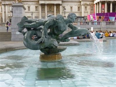 Beatty Fountain Bronzes Trafalgar Square London Uk Figurative