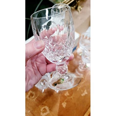 A Set Of Six Vintage Waterford Crystal Colleen White Wine Glasses Each In Excellent Condition No